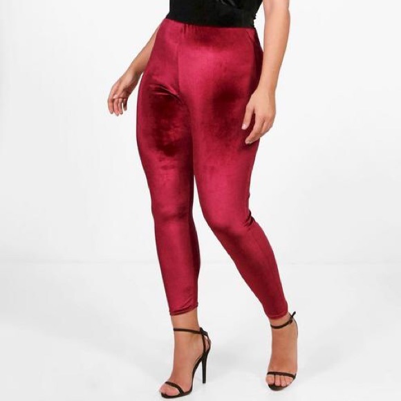 Boohoo Plus Pants - Boohoo Plus Velvet Leggings NWT Size 16